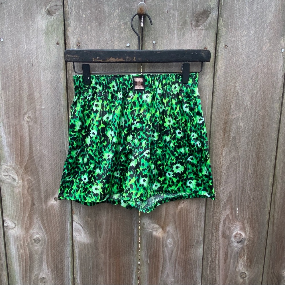 Savage Fenty‎ Green Leopard Satin Boxers XS